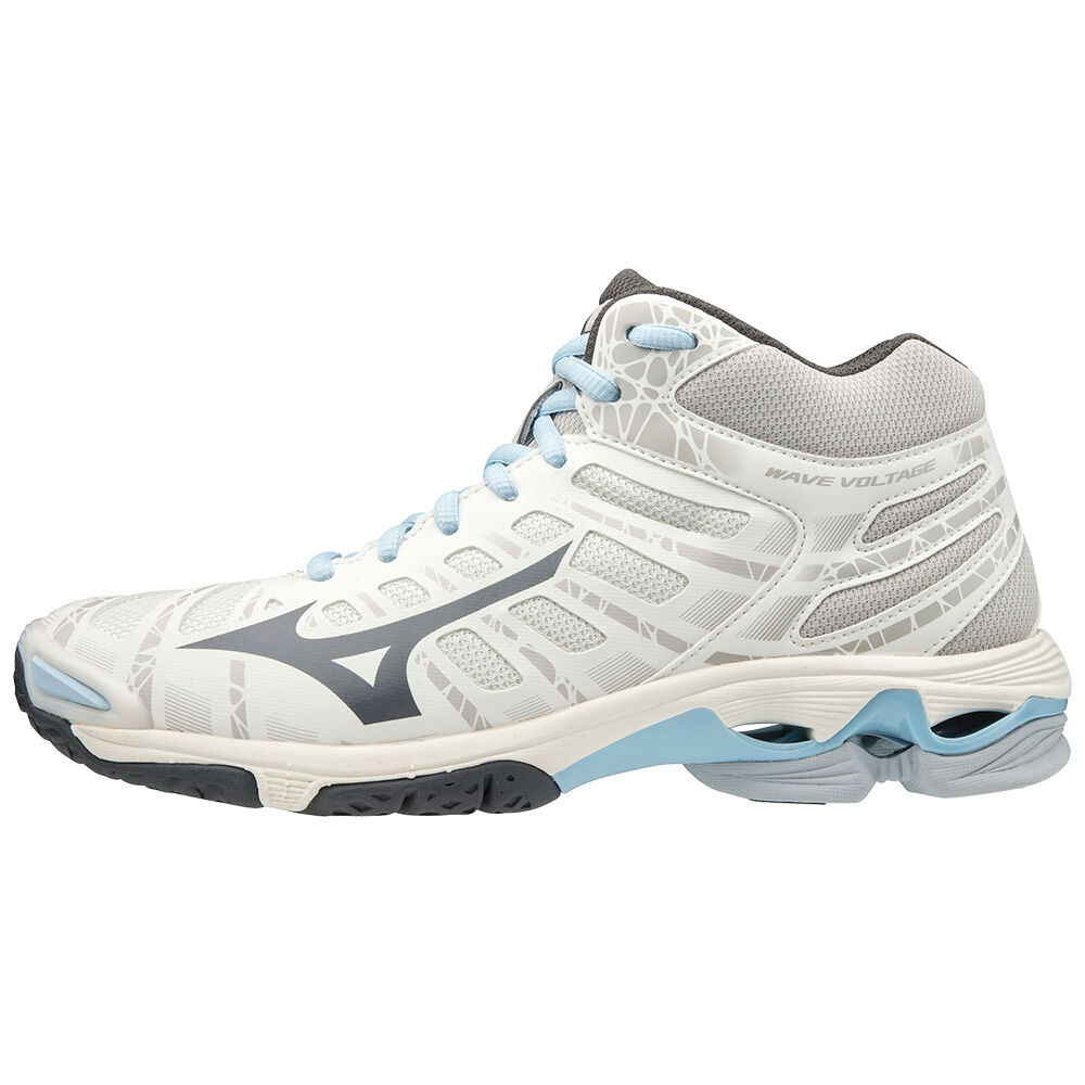 Tenis Para Voleibol Mizuno Wave Voltage Mid Para Mujer Blancos/Grises 2370819-NJ